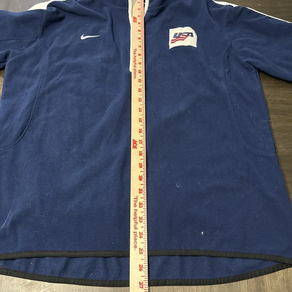 Vintage 1990s Nike USA Hockey University Fleece Pullover Half Zip Men's Large
